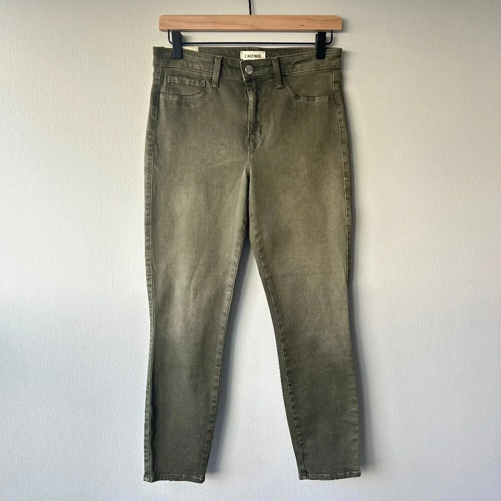 L’Agence Jeans Margot High Rise Skinny Olive Green Women's Size 28 NWT - Picture 2 of 10
